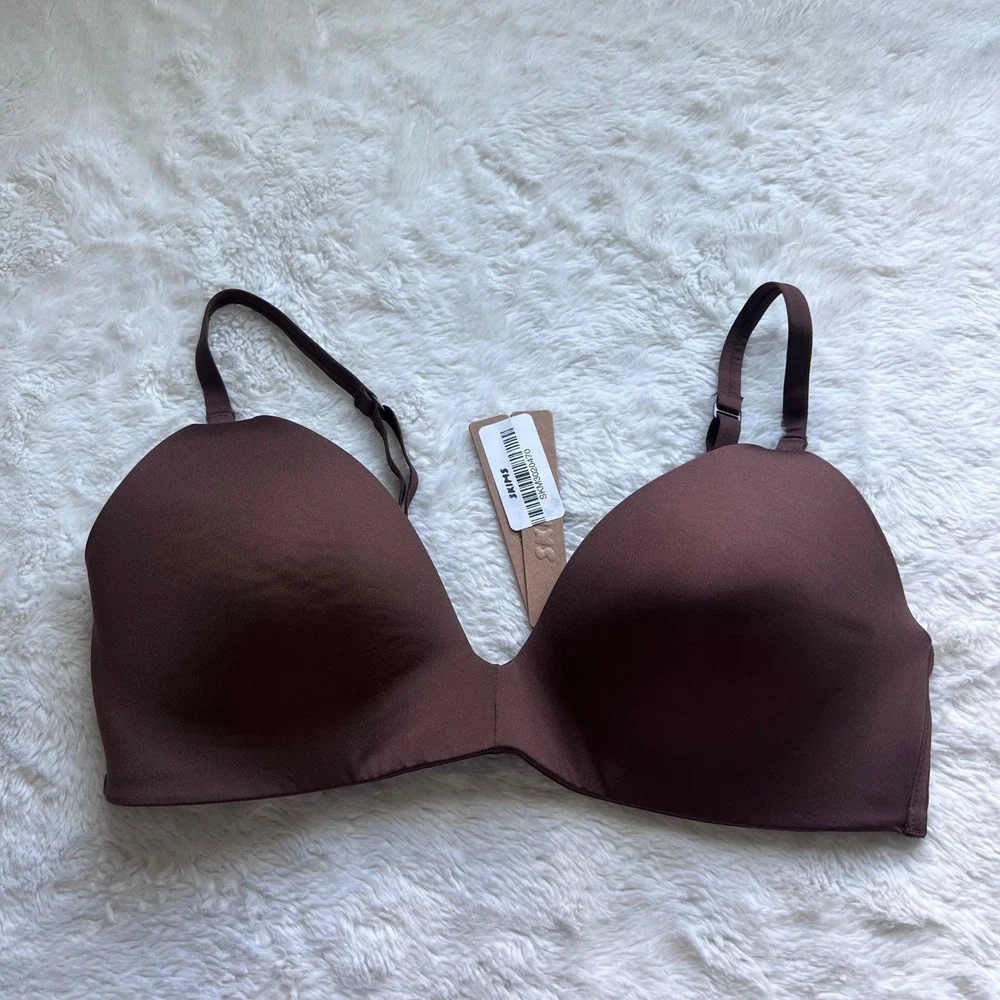 Skims Wireless Form Maternity Nursing Bra Cocoa Brown Size 34C PL-PLG-7704W NWT